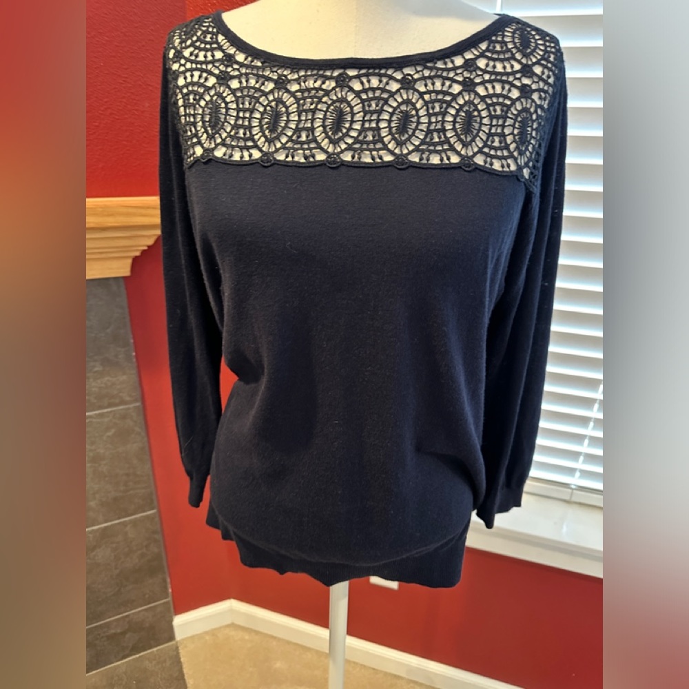 Loft lace embellished sweater